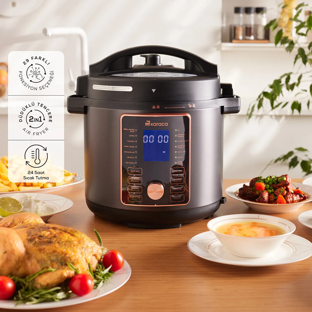 KRC COOKER 2IN1 6 L ELEKTRIKLI DUDUKLU VE AIRFYER 